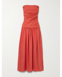 Faithfull the Brand - Hedy Layered Gathered Linen And Crepe Maxi Dress - Lyst