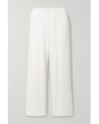 Vince Stretch-knit Wide-leg Trousers - White