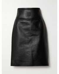 Givenchy - Cutout Embossed Leather Skirt - Lyst