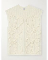 Loewe - Anagram Cable-Knit Wool Vest - Lyst