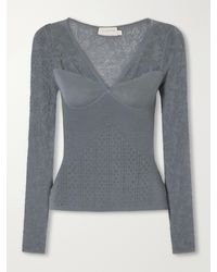 Zimmermann - Pointelle Merino Wool-Blend Lace Top - Lyst