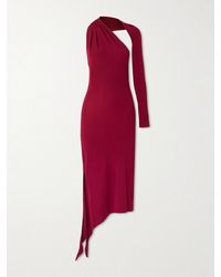 Courreges - Cutout One-Sleeve Crepe-Jersey Midi Dress - Lyst