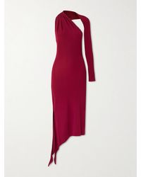 Courreges - Cutout One-Sleeve Crepe-Jersey Midi Dress - Lyst