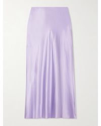 Veronica Beard - Clover Silk-Blend Satin Midi Skirt - Lyst