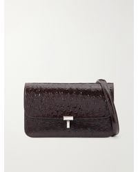TOTEME - T-Lock Ostrich-Effect Leather Shoulder Bag - Lyst