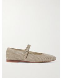 Le Monde Beryl - Grosgrain-Trimmed Corduroy Mary Jane Ballet Flats - Lyst