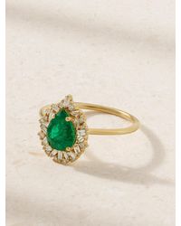 Suzanne Kalan - 18-Karat, Emerald And Diamond Ring - Lyst