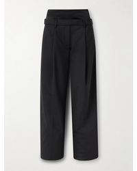 Esse Studios - Portia Duo Layered Pleated Recycled-Crepe Straight-Leg Pants - Lyst