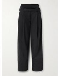 Esse Studios - Portia Duo Layered Pleated Recycled-Crepe Straight-Leg Pants - Lyst