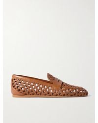 Stuart Weitzman - Thea Woven Leather Loafers - Lyst
