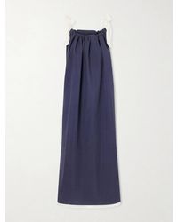 Les Vacances d'Irina - Two-Tone Cotton-Poplin Maxi Dress - Lyst