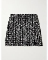 Self-Portrait - Metallic Bouclé-Tweed Mini Skirt - Lyst
