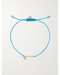 Sydney Evan - Evil Eye 14-Karat, Cord And Enamel Bracelet - Lyst