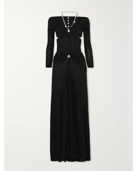 Rabanne - Embellished Cutout Stretch-Jersey Maxi Dress - Lyst