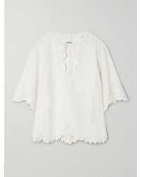 Isabel Marant - Shana Scalloped Broderie Anglaise Cotton Blouse - Lyst