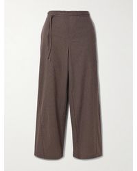 Deiji Studios - Belted Pinstriped Organic Cotton Straight-Leg Pants - Lyst