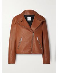 Rosetta Getty - Textured-Leather Biker Jacket - Lyst