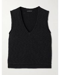 James Perse - Tanktop Aus Einer Gerippten Baumwoll-Leinenmischung - Lyst