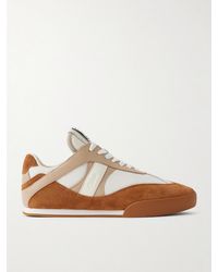 Chloé - Kick Leather And Suede-Trimmed Mesh Sneakers - Lyst