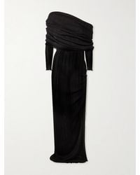 Alaïa - One-Shoulder Draped Pointelle-Knit Maxi Dress - Lyst