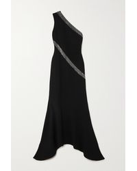Stella McCartney Verzierte Robe aus Satin in Schwarz Damen Bekleidung Kleider Kleider für formelle Anlässe und Abendkleider 