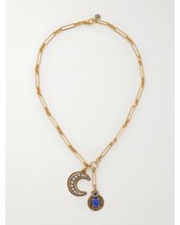 Maison Mayle - Soli Luna-Plated, Crystal And Lapis Lazuli Necklace - Lyst