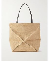 Loewe - Paula's Ibiza Puzzle Fold Große Tote Aus Raffiabast Mit Lederbesätzen - Lyst