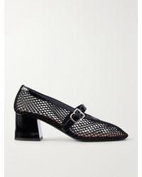 Alaïa - 55 Patent Leather-Trimmed Mesh Pumps - Lyst