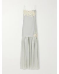 SIR. - Noria Lace-Trimmed Silk Crepe De Chine Maxi Dress - Lyst