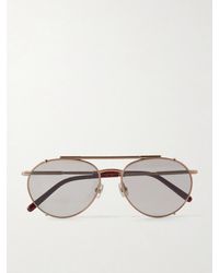 Brunello Cucinelli - Aviator-Style Titanium Sunglasses - Lyst
