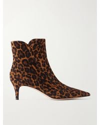 Gianvito Rossi - Levy 55 Leopard-Print Suede Ankle Boots - Lyst