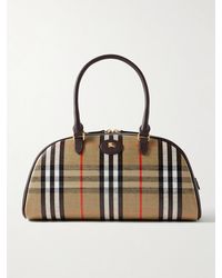 Burberry - Tote Aus Beschichtetem Canvas Mit Jacquard-Muster Und Strukturierten Lederbesätzen - Lyst
