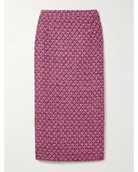 Alessandra Rich - Sequin-Embellished Tweed Midi Skirt - Lyst