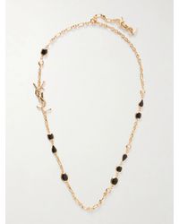 Saint Laurent - Cassandre-Tone Enamel Necklace - Lyst