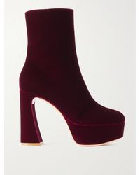Gianvito Rossi - Holly 120 Ankle Boots Aus Samt Mit Plateau - Lyst