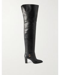 Saint Laurent - Julia Leather Over-The-Knee Boots - Lyst