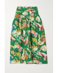 ALÉMAIS - Arlo Floral-print Silk Crepe De Chine Midi Skirt - Lyst