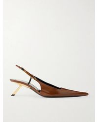 Saint Laurent - Lee Glossed-Leather Sandals - Lyst