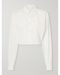 Gucci - Logo-Embroidered Cropped Cotton-Poplin Shirt - Lyst