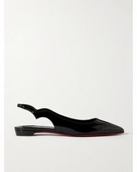 Christian Louboutin - Hot Chikita Patent-Leather Slingback Point-Toe Flats - Lyst