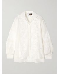 Loewe - Paula's Ibiza Hemd Aus Einer Baumwoll-Seidenmischung Mit Lochstickerei - Lyst