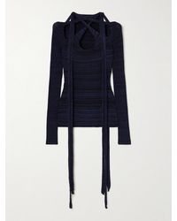 Y. Project - Scarf-Detailed Spaced-Dyed Stretch-Knit Top - Lyst