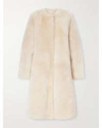 Almala - Gemma Collarless Paneled Shearling Coat - Lyst