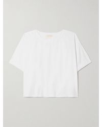 Suzie Kondi - Saria Cropped Cotton-Poplin T-Shirt - Lyst