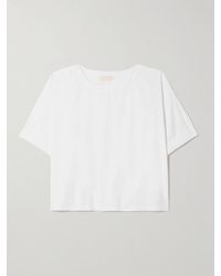 Suzie Kondi - Saria Cropped Cotton-Poplin T-Shirt - Lyst