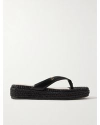 Gianvito Rossi - Tahiti 40 Leather Platform Flip Flops - Lyst