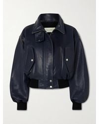 Nour Hammour - Briar Cropped Leather Bomber Jacket - Lyst