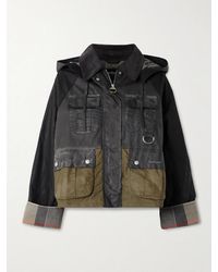 Barbour - Liza Hooded Paneled Waxed-Cotton Jacket - Lyst