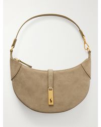 Polo Ralph Lauren - Leather-Trimmed Suede Mini Shoulder Bag - Lyst