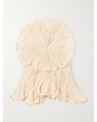 ANDRES OTALORA - Imara Strapless Appliquéd Pleated Linen Top - Lyst